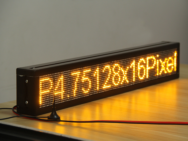 P4.75 Amber 640x108mm Car led Programmable Scrolling board